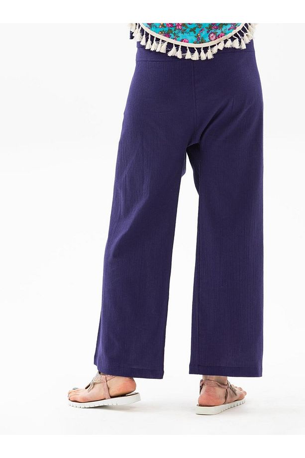Unisex Şile Bezi Balıkçı Yazlık Pantolon Mor Mor - 3