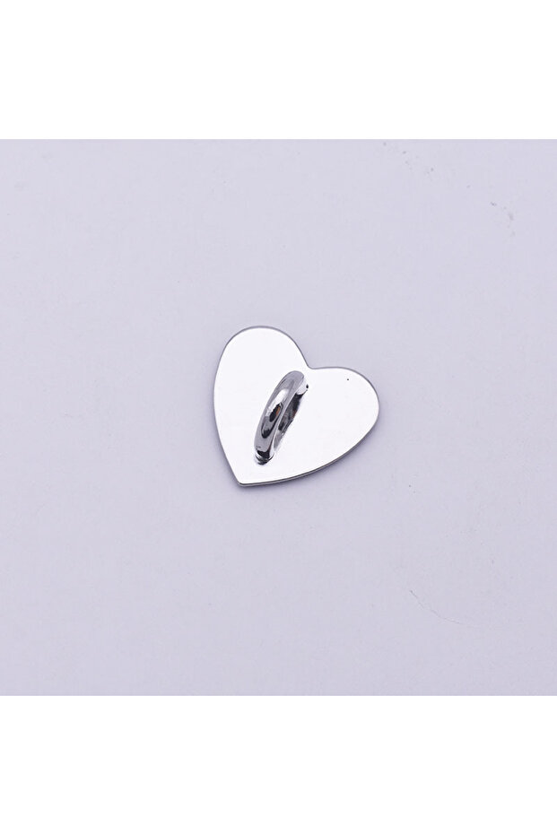 H2 1pc Self Adhesive Metal Heart Phone Charm Holder Mobile Phone Case Finger Ring Stand Hooks