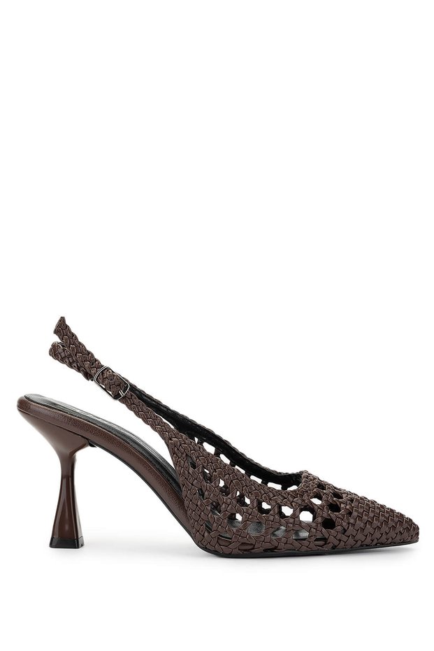 Women's Vegan Brown Heeled Shoes