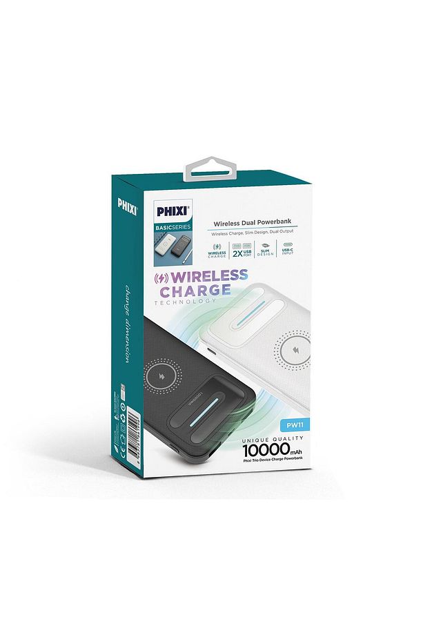 Basic Pw11 10000mah 10w Kablosuz Şarj Cihazı - Wireless Powerbank - 2 Usb Port - Led Gösterge - 6