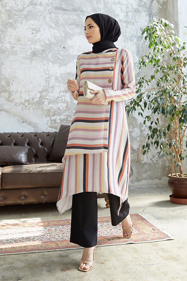 Line Patterned Set - Black - 3