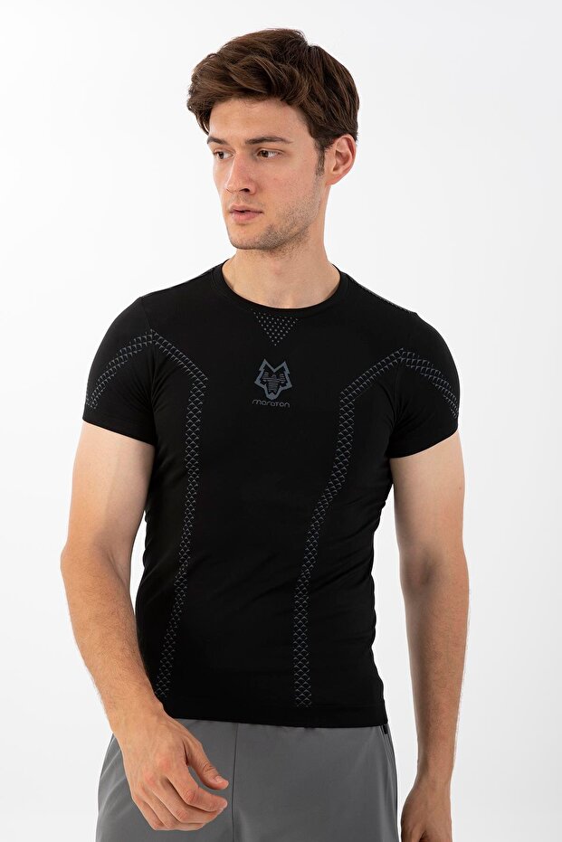 Slimfit Men's Crew Neck Black T-Shirt