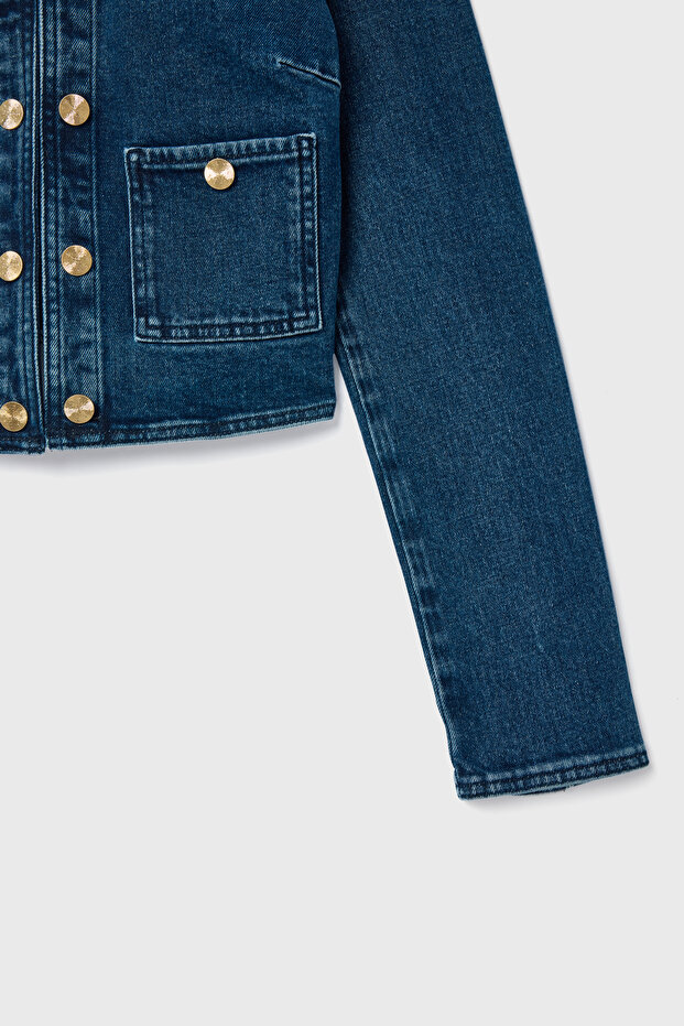 Jean Crop Ceket - 8