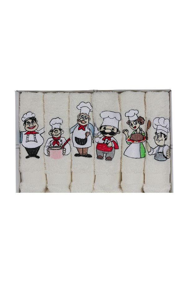 MoodKitchen 6’lı Mutfak Havlusu – Aşçı Desenli, 30x30 cm , %100 Pamuk - 4