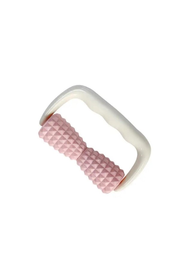 Pink Cellulite Massage Roller - Handle Sleeves, 2 Roller Knobs
