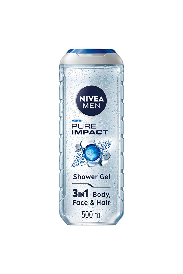NIVEA MEN Pure Impact Shower Gel 3in1, Fresh Scent, 500ml