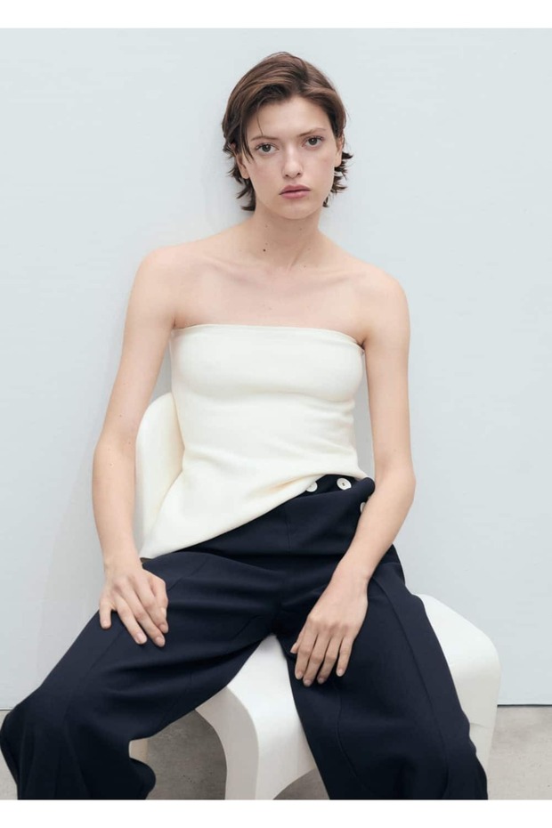 بنطال بقصة مستقيمة بأزرار متباينة - 7