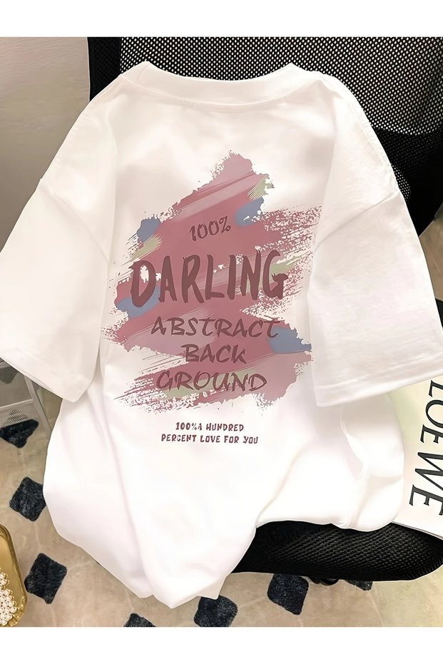 Ins Trendy Couple Casual Weightless Pure T-Shirt for Women, Plus Size Wide Short Sleeve Summer Design,