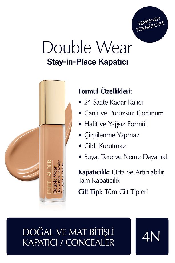 Kapatıcı - Double Wear Stay-in-Place Concealer - Renk: 4N Medium Deep (Neutral) 12ml - 1
