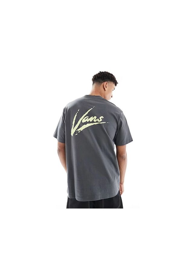 Brush Script Loose Tişört Asphalt/shadow Lime - 4