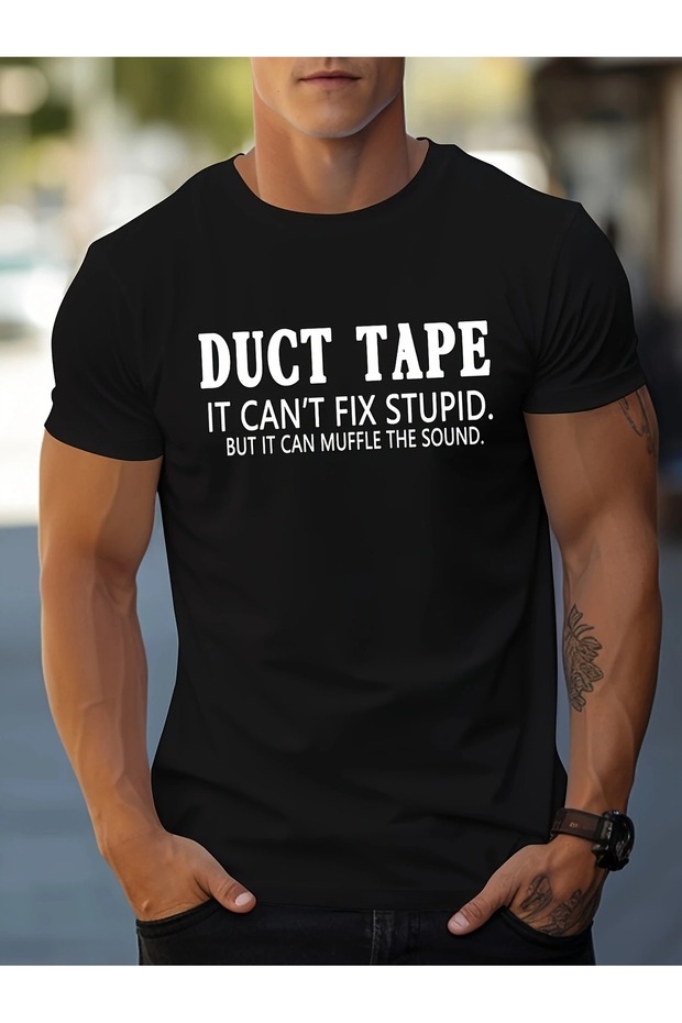 Casual Graphic T-Shirt for Men - Paper Box Character Print, Comfortable Polyester Blend