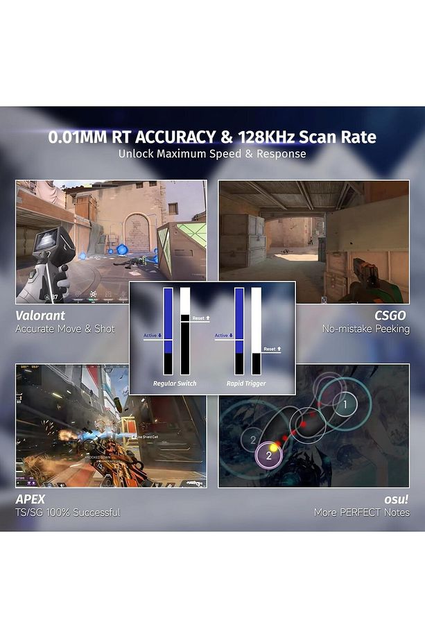 Attack Shark X68 HE RGB 8000 Hz Rapid Trigger - Snap Tap 0.01mm Driverlı Manyetik Switch Klavye - 4