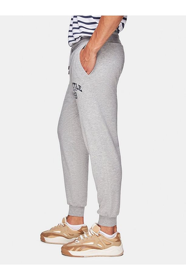 Baskılı Basıc Jogger Loose Gri Eşofman - 4