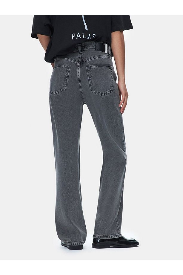 Vanetta Düz Paça Yüksek Bel Jean Pantolon - 3