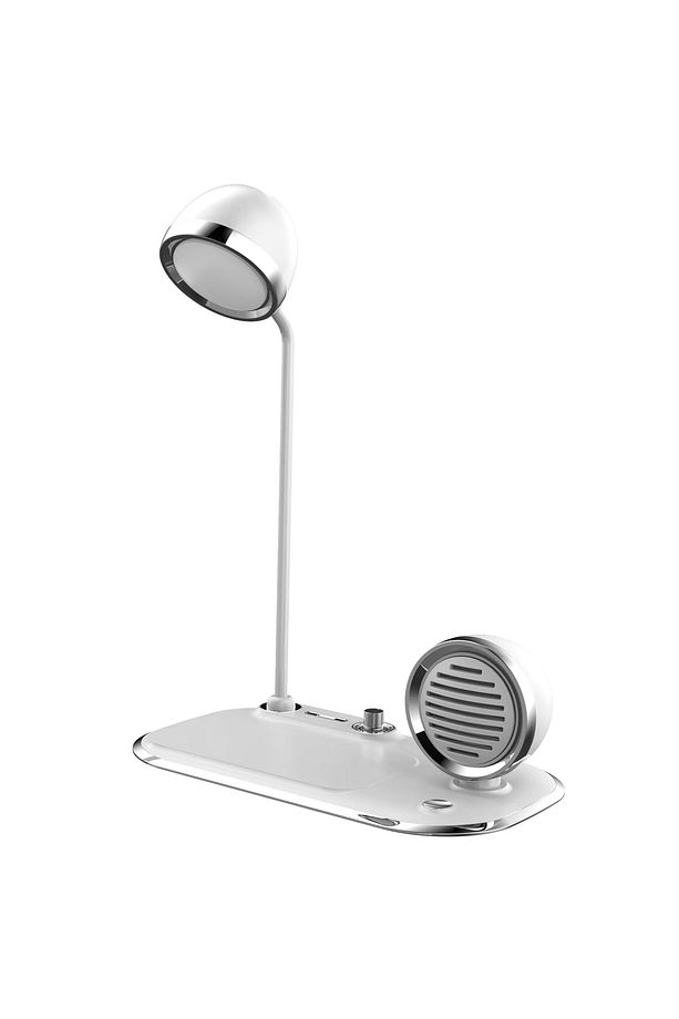 Aw6 3'ü 1 Arada Kablosuz Şarj Standı | Masa Lambası & Bluetooth Hoparlör | 15w Hızlı Şarj - 3