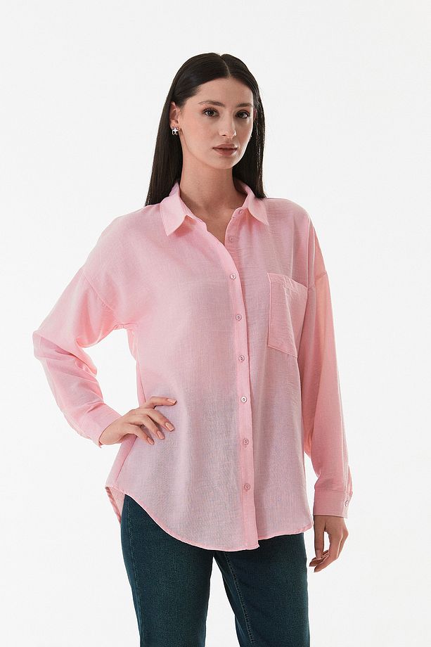 Basic Tek Cepli Oversize Gömlek - 3