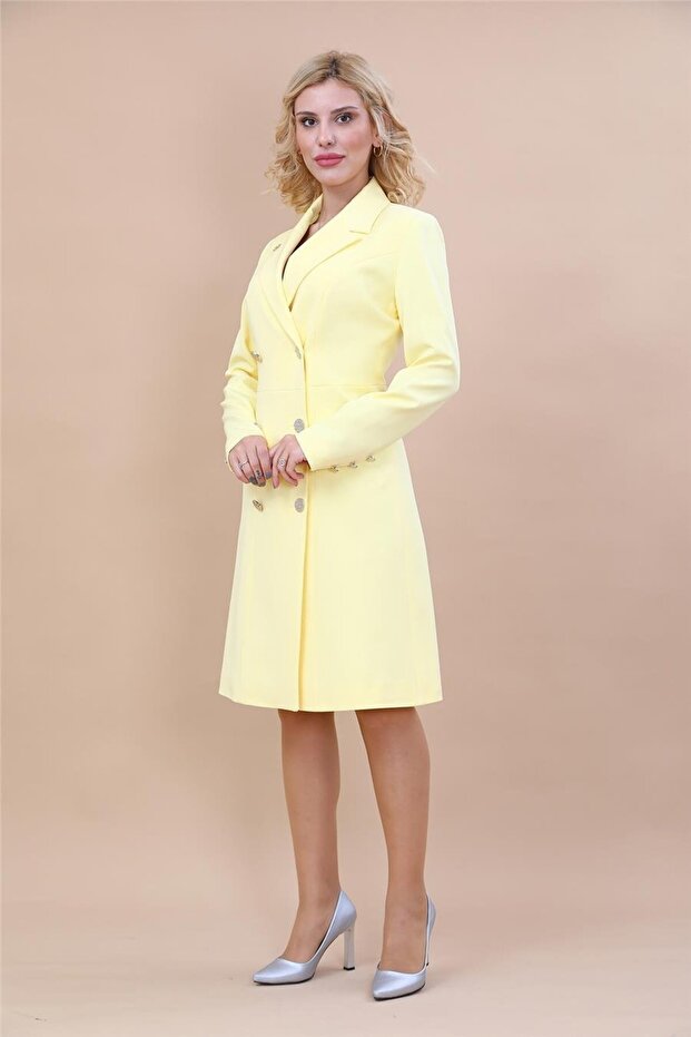 Men's Collared Long Sleeve Shirt - Yellow - 9037100