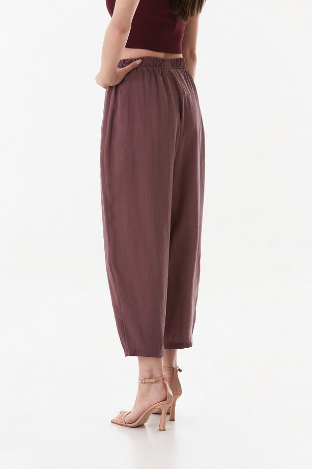 Beli Lastikli Çimalı Ayrobin Kumaş Şalvar Pantolon - 4