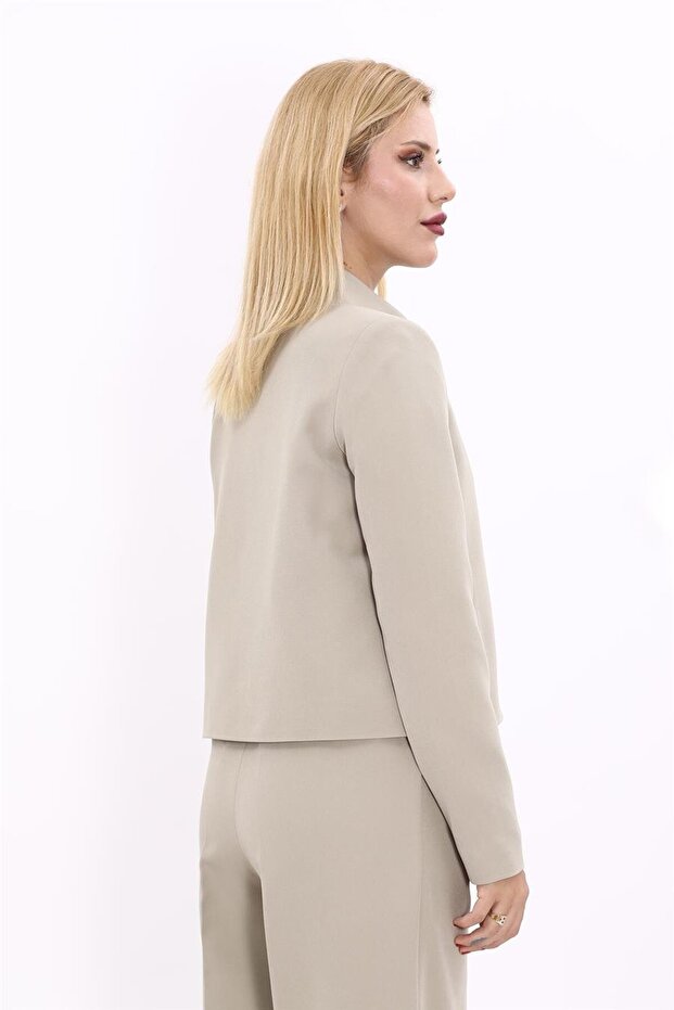 Boydan Düğmeli Mini Ceket-Bambu - 2