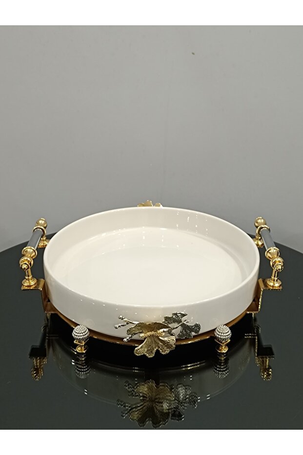 Butterfly and Round Oven Porcelain Luxury Serving Plate Serving Dish Platter & Special Laser Cut