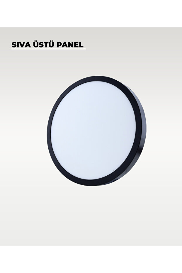 24W Siyah Sıva Üstü Yuvarlak Led Panel 3200K Sarı Işık - 3