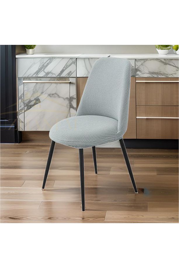 Oval sandalye kılıfı, sandalye örtüsü yüksek kaliteli  kare desen tekli - 2