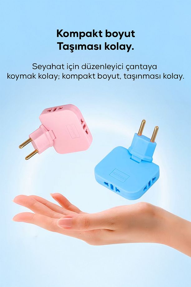 Katlanabilir 3 Girişli Çoklu Priz Adaptörü - 5