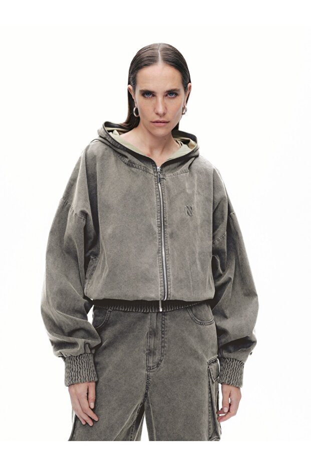 Kapüşonlu Mont - 1