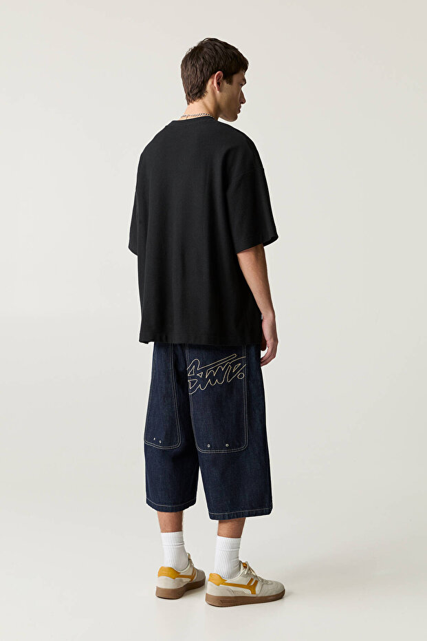 Dokulu ve kısa kollu sweatshirt - 3