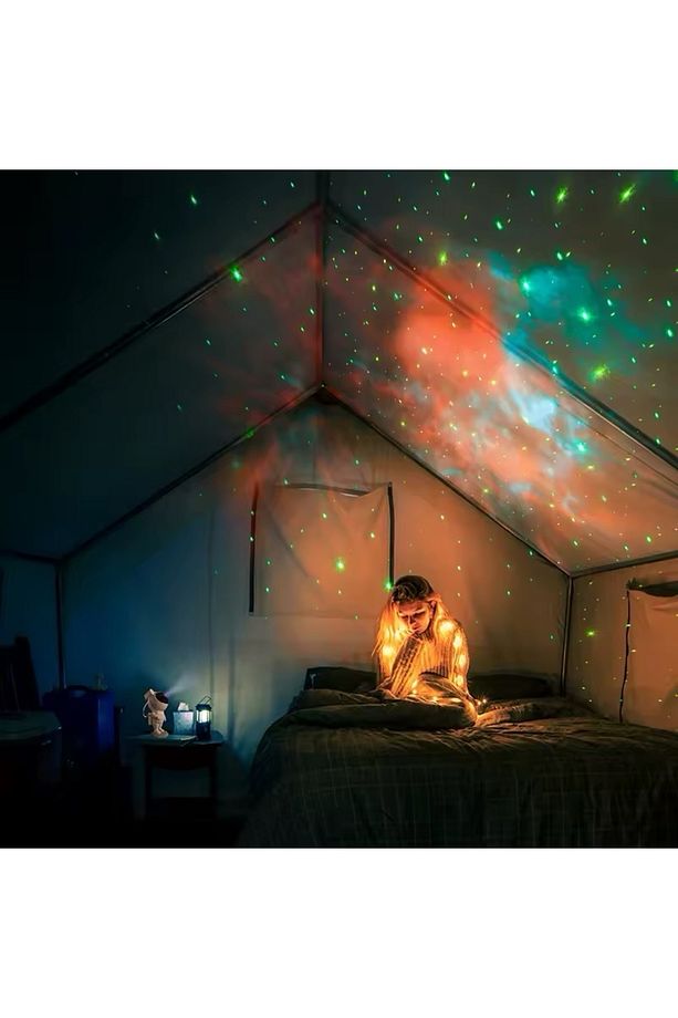 Astronot Projektör Led Işık Lazer Galaxy 360 Yıldız Projeksiyon Aurora Bulutsusu Çocuk Gece Lambası - 4