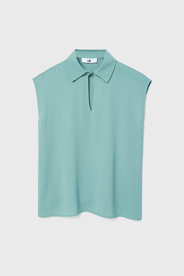 Yakalı Kolsuz Bluz - 8