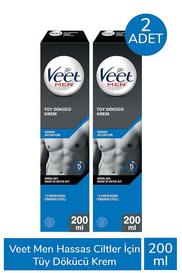 Hassas Ciltler İçin Tüy Dökücü Krem 200 ml 2 Adet - 1