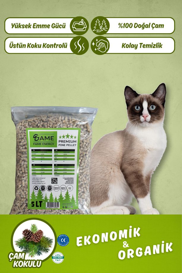 Enerji Çam Peleti Kedi Kumu 5 Lt - 1