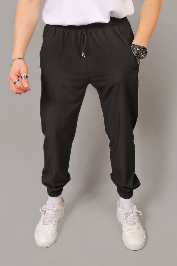 Paraşüt Kumaş Regular Fit Paça Lastikli Cep Fermuarlı Eşofman Altı - 1
