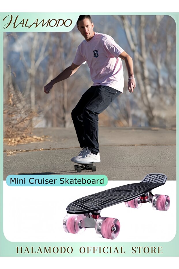 ألواح التزلج Mini Cruiser لوح تزلج بلاستيكي بتصميم كلاسيكي يأتي كاملاً للأطفال