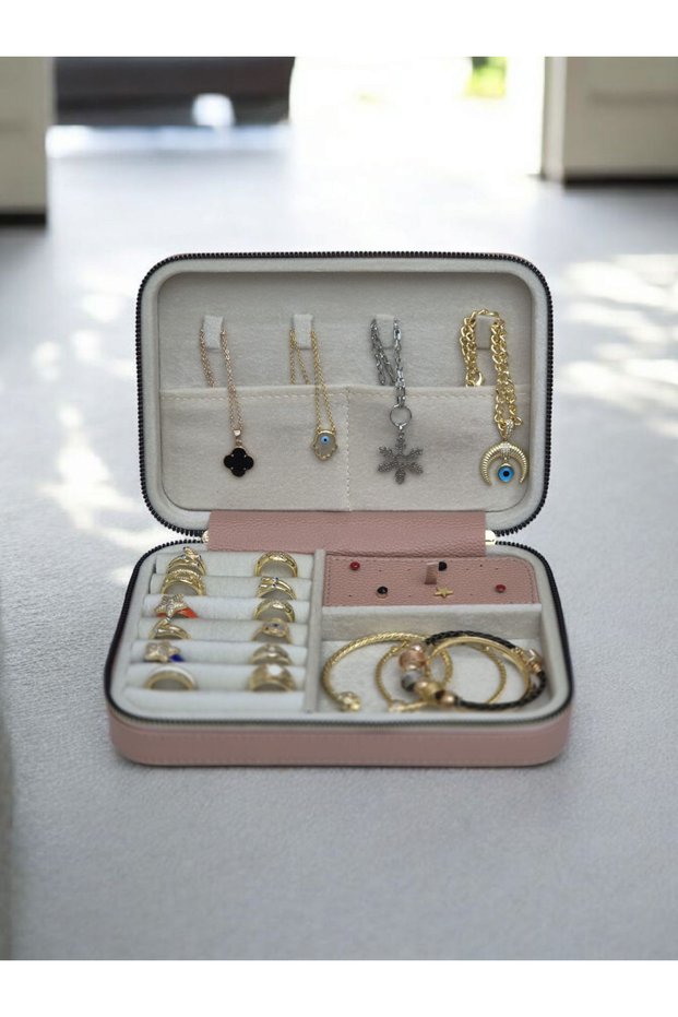 Large Size (14×21) Organizer Jewelry Storage Box Travel Jewelry Bag Leather Wooden Case