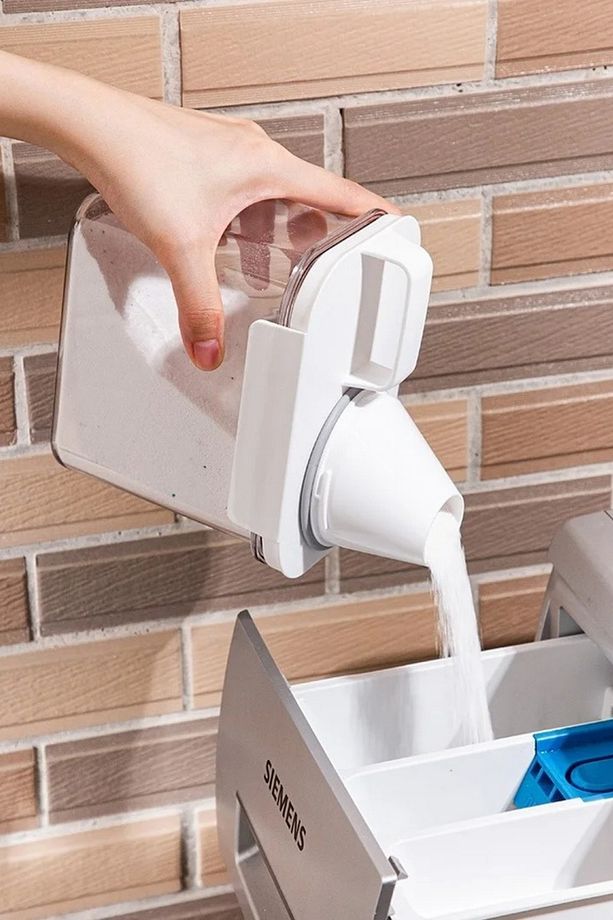 2 Adet Sızdırmaz Depolama Sıvı Toz Deterjan Erzak Saklama Kutusu- Ölçekli Deterjan Kutusu 1100 ml - 6
