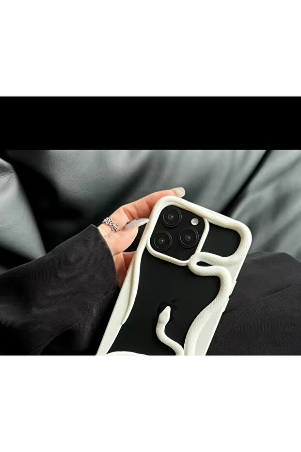 جراب سيليكون بتصميم ثلاثي الأبعاد متوافق مع Apple iphone 14 pro Max متوافق مع تصميم الثعبان ثلاثي الأبعاد - 4