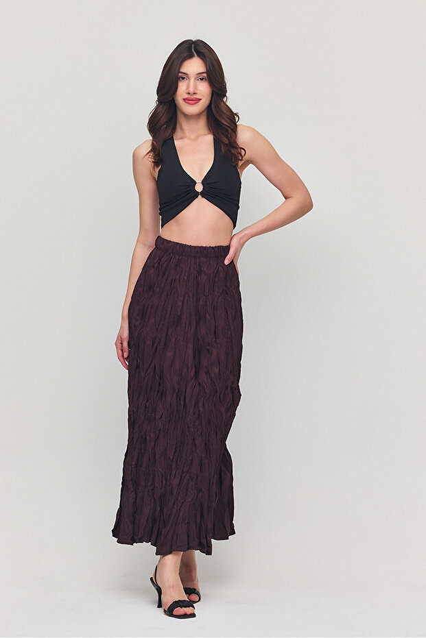 Fusta lungă șifonată - 5