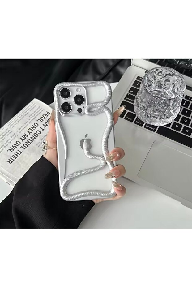 حافظة سيليكون بتصميم ثعبان ثلاثي الأبعاد متوافقة مع هاتف Apple IPHONE 15 PRO MAX - 2