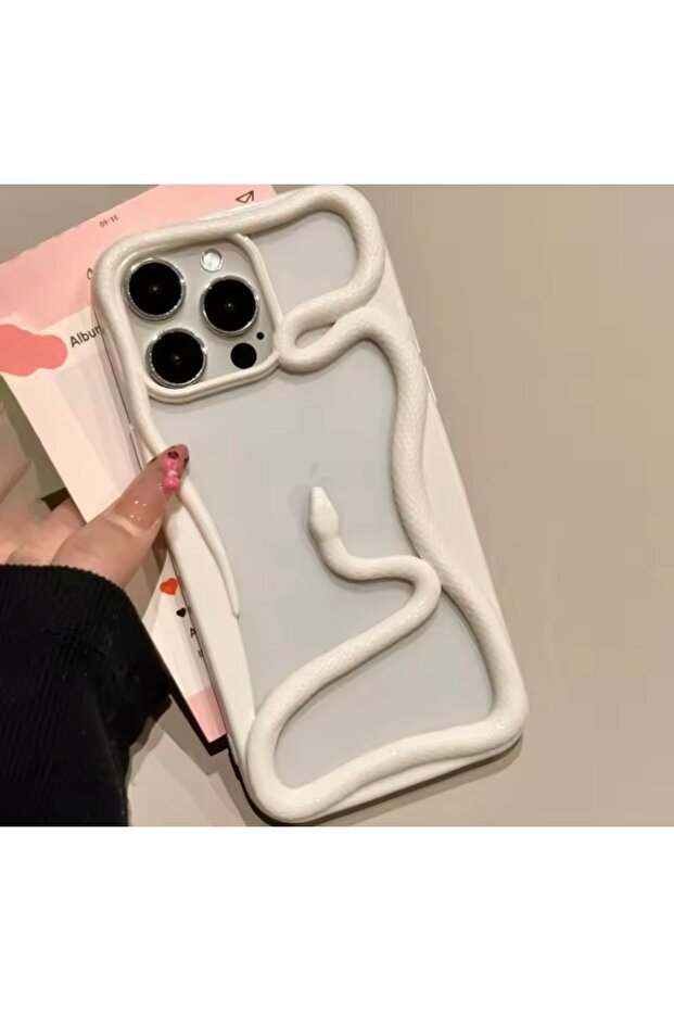 جراب سيليكون بتصميم ثلاثي الأبعاد متوافق مع Apple iphone 14 pro Max متوافق مع تصميم الثعبان ثلاثي الأبعاد - 7