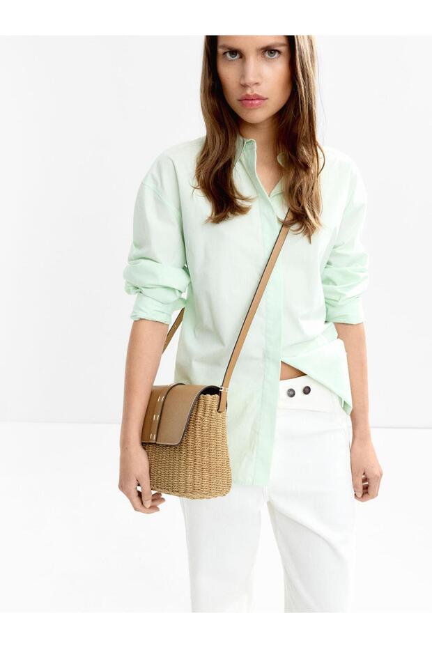 Hasır Görünümlü Çapraz Çanta - 1