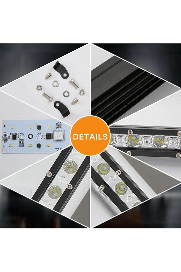144W 48 Led Tek Sıra OffRoad Yayıcı Gündüz Farı Lambası Projektör - 3