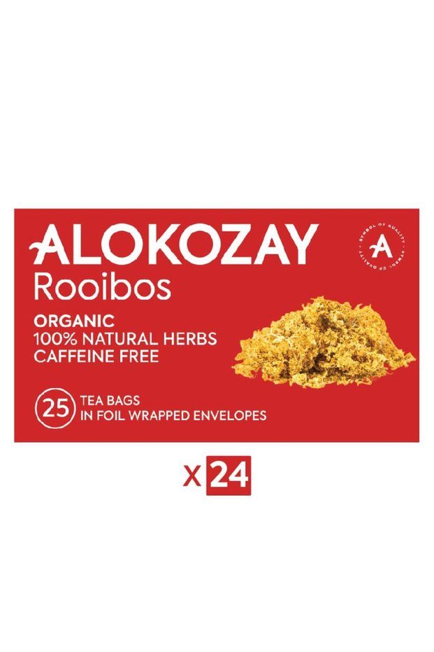 Rooibos Organic Herbal Tea - 25 Tea Bags in Foil Wrapped Envelopes X Pack of 24