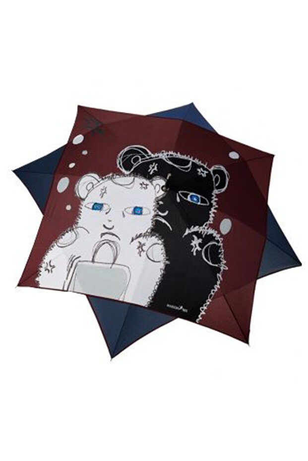 LONG automatic umbrella BEAR 2 layers, Red - 5