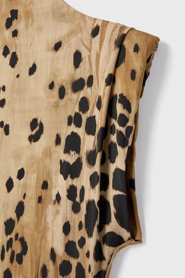 Leopar Desenli Örme Elbise - 9