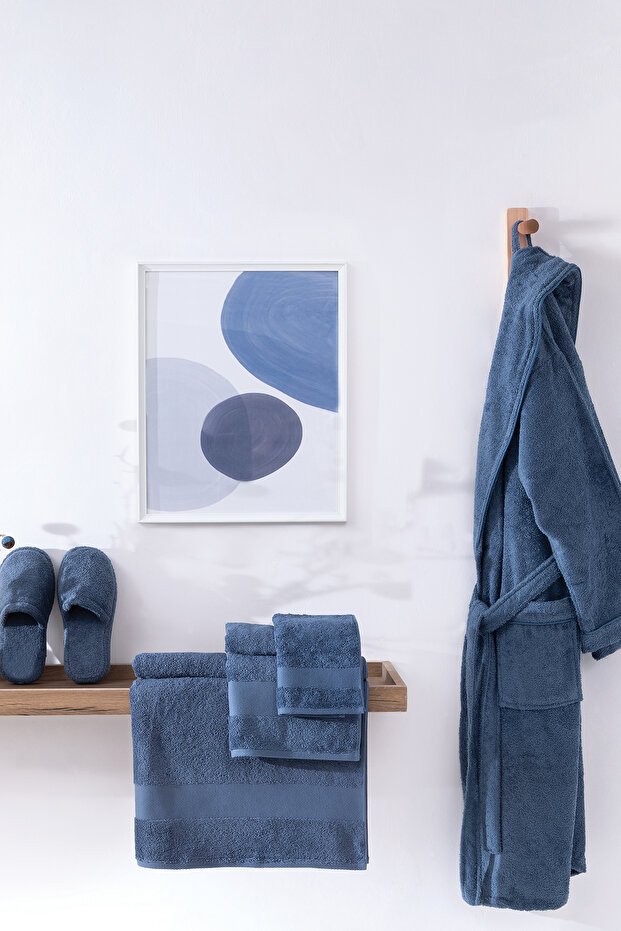 Essentials 3'lü Banyo Seti | Terlik (39-41) - Navy - 1