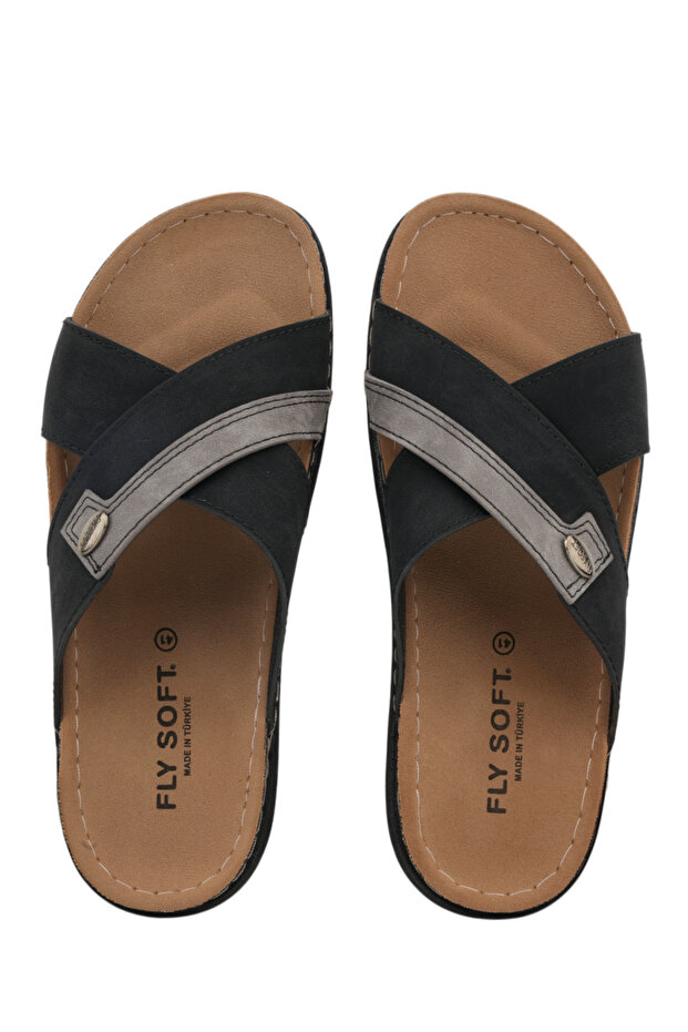 Çapraz Bantlı Siyah Erkek Terlik - 4