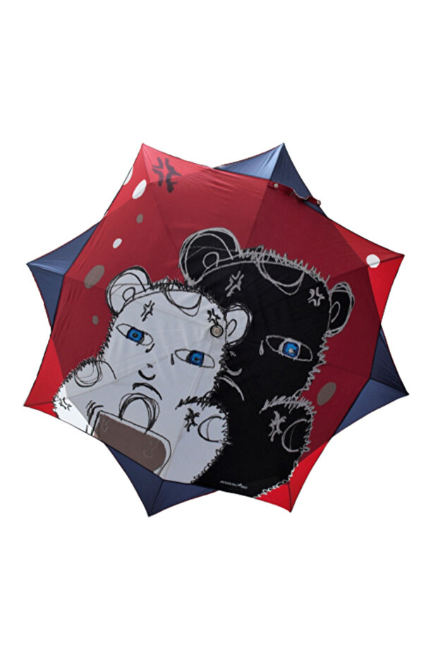 LONG automatic umbrella BEAR 2 layers, Red - 2