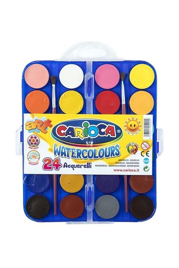 Sulu Boya 24lü Fırçalı Süper Yıkanabilir 30 Mm Tablet Büyük Boy - 1